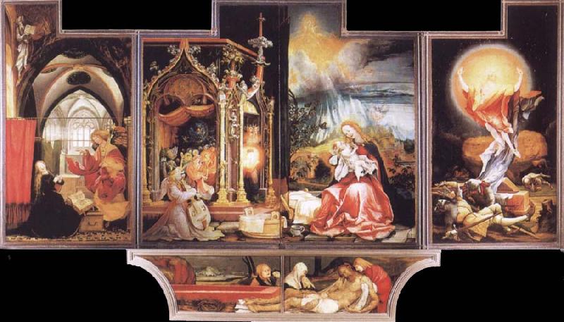 Grunewald, Matthias Concert of Angels and Nativity oil painting picture